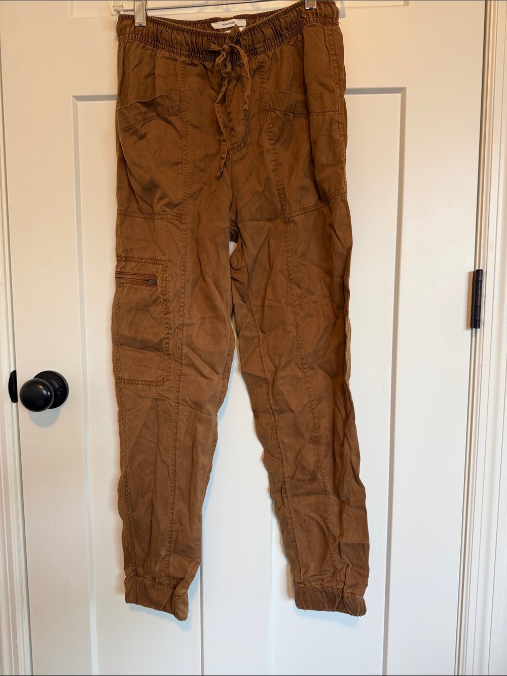 Nicole Miller Brown Cargo Jogger Pants